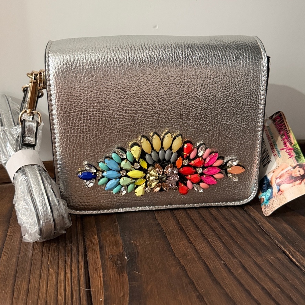 NWT Gypsy Soule x Fallon Taylor Jeweltone Silver Crossbody Bag